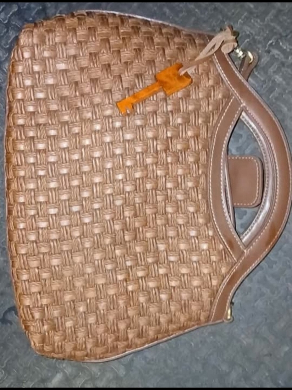 Fossil Vintage 1954 Woven Leather Shoulder Bag Brown 75082